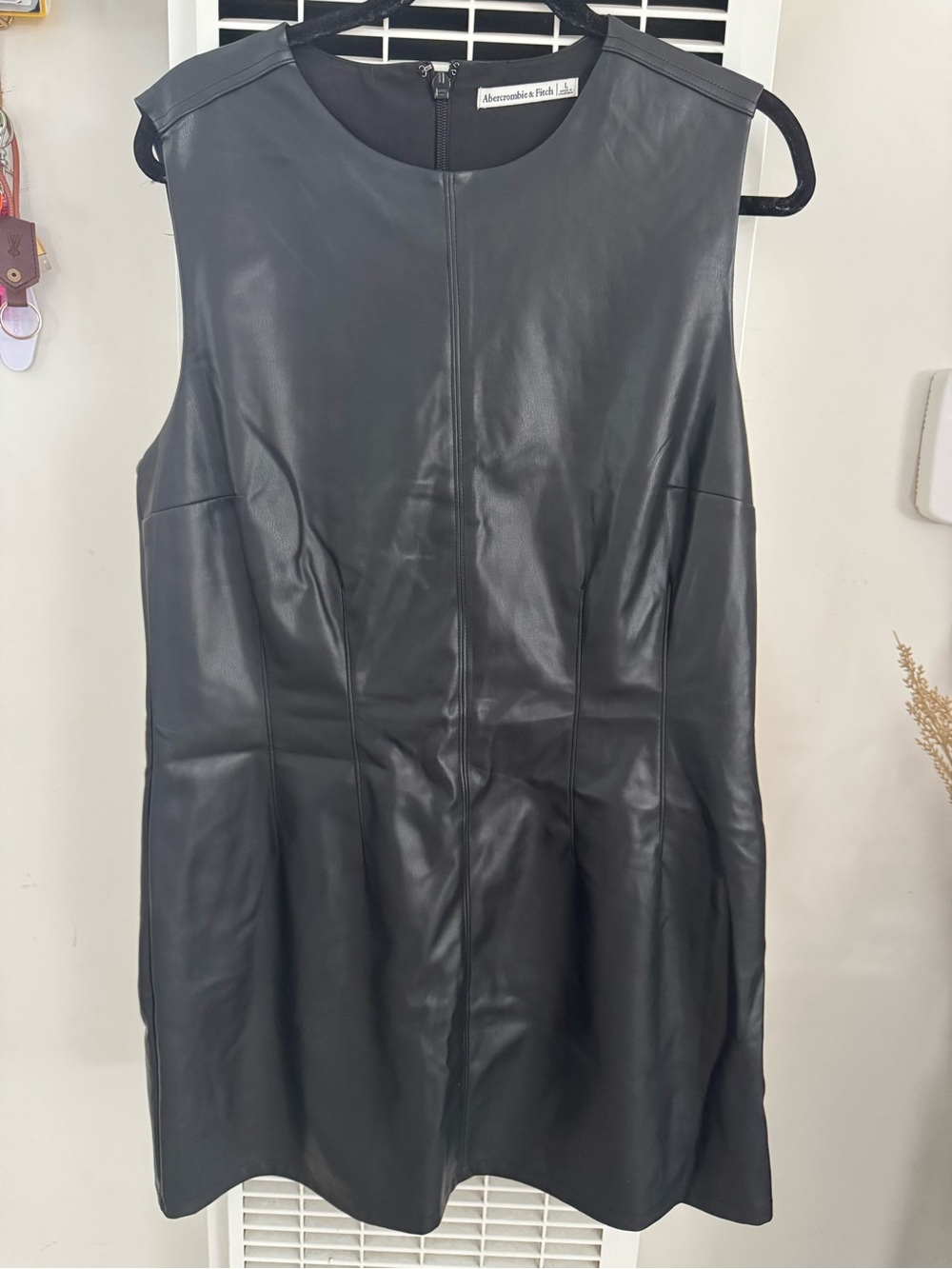 Abercrombie & Fitch Black Faux Leather Shift Top